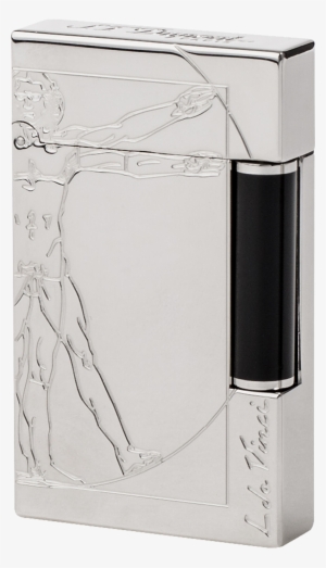 Hover To Zoom - S.t. Dupont Line 2 Vitruvian Man Lighter, Silver