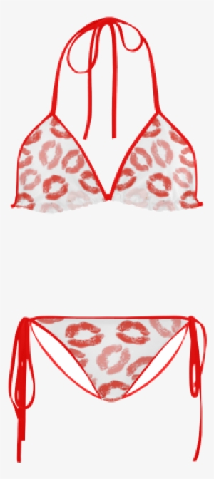 Kiss Background Custom Bikini Swimsuit - Shar Pei Con Bikini