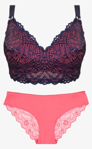Bra Coral Bikini Brief Set Seta08 2109bikinibrief - Maternity Bras Png
