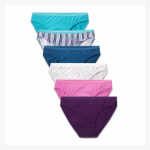 Women's Assorted Cotton Bikini, 6 Pack Assorted - Fruit Of The Loom Women's 6-pack Cotton Bikini Panties
