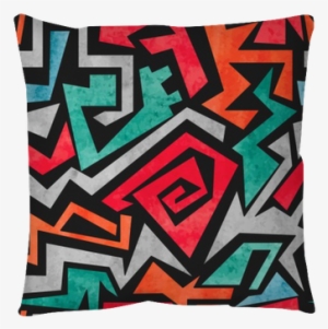 Watercolor Graffiti Seamless Pattern - Colorful Graffiti Vector