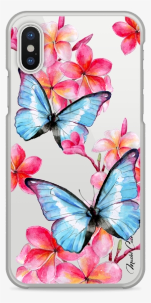 Coque Iphone X Blue Watercolor Butterflies - Iphone 7