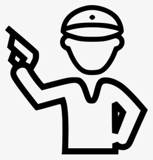 Policeman Holding Gun - Imagenes Abogado Blanco Y Negro