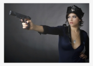 Sexy Police Woman With Gun