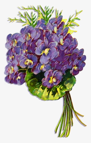 Digital Scrapbooking Flowers Clip Stock - Bouquet Violet Transparent Background
