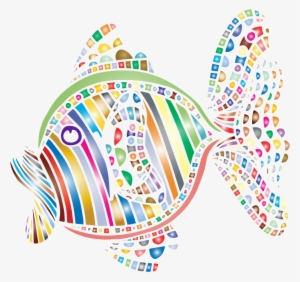 Colorful Refraction Heart Psychedelic Clipart Icon - Abstract Fish Png