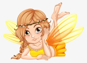 Amarillo Hada Mariposa Patron De Dibujos Animados De - Fairy