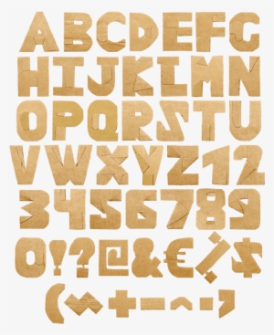 Cardboard Cut Yellow Font - Cardboard Font