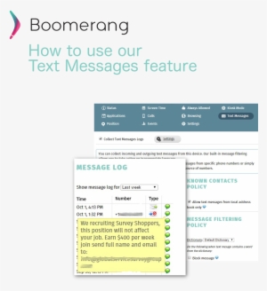 Howto Use Text Messages Feature - Boomerang