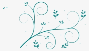 Flourish Divider Clip Art, Swirl Divider, Swirl Clipart - Vine Line Drawing Flower