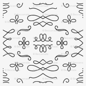 Calligraphers' Flourishes Black On White - Calligraphy