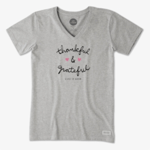 Women's Thankful Grateful Crusher Vee - Life Is Good