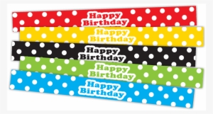 Tcr20665 Polka Dots Happy Birthday Slap Bracelets Image - Polka Dots Happy Birthday Slap Bracelets