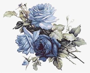 Flores Vintage Azul Png - Vintage Blue Flowers Png