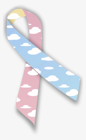 Cloud Ribbon - Yellow And Blue Awareness Ribbon Png