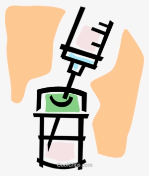 Needle And Vial Royalty Free Vector Clip Art Illustration - Clip Art