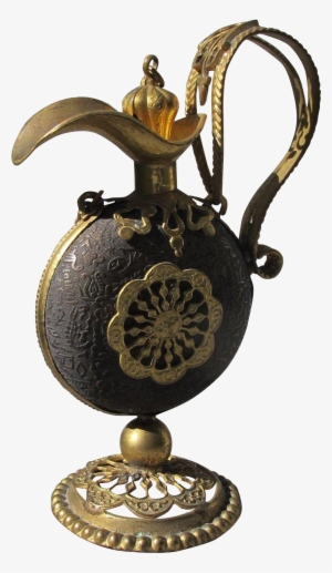 Victorian Perfume Bottle Bottle Vial With Filigree - Bottle