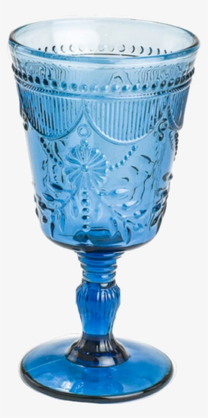 Debutante Cornflower Blue Goblet 10 Oz - Glass