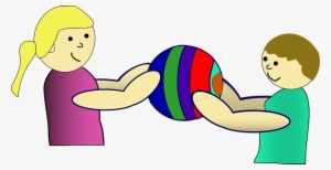 Playing Clipart Kids Sharing - Sharing Clipart