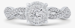 10k White Gold 3/4 Ct White Diamond Halo Fashion Ring - Don Basch Jewelers