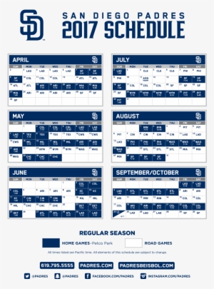 Padres Release 2017 Schedule - Padres Home Schedule 2017 - 775x1040 PNG ...