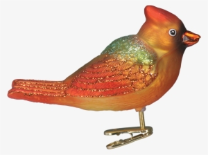 Cardinal Ornaments Png - Winter Cardinal Glitter Glass Christmas Ornament