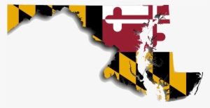 Maryland Map, With Maryland Flag Design - Maryland State Flag Font