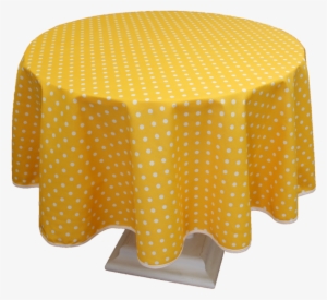 Table Cloth Png Free Download - Yellow Polka Dot Round Tablecloths