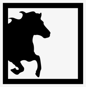 Horse Half Image Inside A Square Frame Comments - Horse