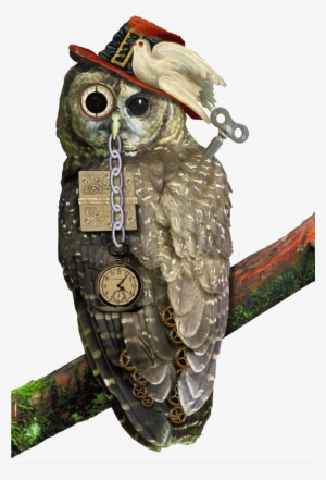 Here Is My Newest Steampunk Image - Perched Northern Spotted Owl Journal: Take Notes, Write