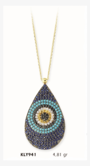 14 Ayar Altın Nazar Boncuğu Kolye Kly941 - Locket