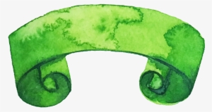 Beautiful Green Ribbon Png - Titulo Con Plantas