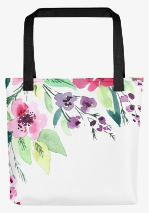 Watercolor Flowers Tote Bag - Canvas Print