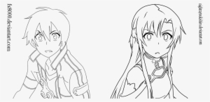 Asuna Coloring Pages - Kirito Sao Line Art