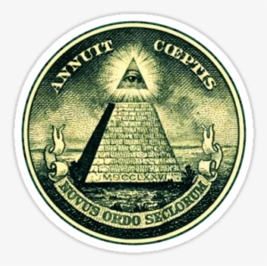 "all Seeing Eye, Pyramid, Dollar, Freemason, God" Stickers - New World Order Icon