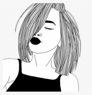 Tumblr Girl Drawing Transparencies Transparents Fashion - Girl Drawings Short Hair