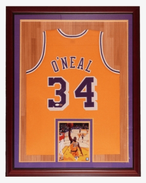 Shaquille O'neal Autographed Los Angeles Lakers - Shaquille O'neal Autographed Lakers Throwback Stat