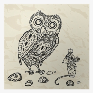 Decorative Owl And Mouse - Eule Und Maus