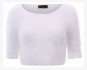 Fluffy White Crop Top