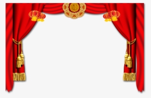 Curtain Clipart Big Red - New Year Border Design
