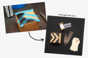 Using Scotchblue Painters Tape To Stencil Tribal Pattern - Paper