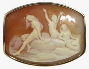 Vintage Late Art Deco 14k Gold Mermaids Metamorphosing - Brooch