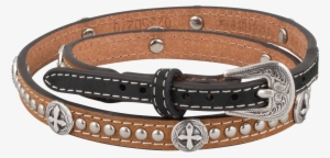 Cross Concho Studded Leather Hat Band - Hat