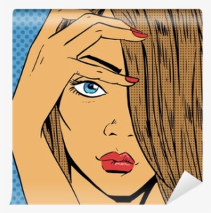 Face The Girl Looks Beautiful Pop Art Comics Retro - Comic Blonde