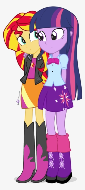 Female, Friendship, Hilarious In Hindsight, Safe, Shimmerbetes, - Sunset Shimmer And Twilight Sparkle Friends