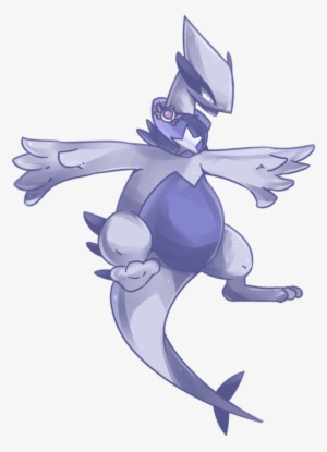 Graphic Black And White Custom Baby Lugia Commission - Anime