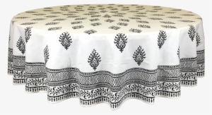 Maria Black Pacific Rose Textiles - Black Tablecloth Transparent