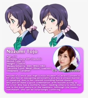 Toujou Nozomi Character Profile - Love Live Characters Age