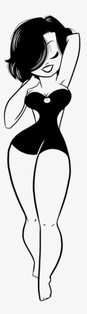 Picture Transparent Library Pin Up Girl Cartoon Girls - Black And White Pin Up Cartoon