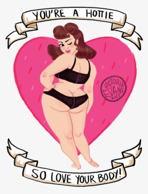 Illustration Art Female Pin Up Chubby Motivational - Curvy Pin Up Girl Art